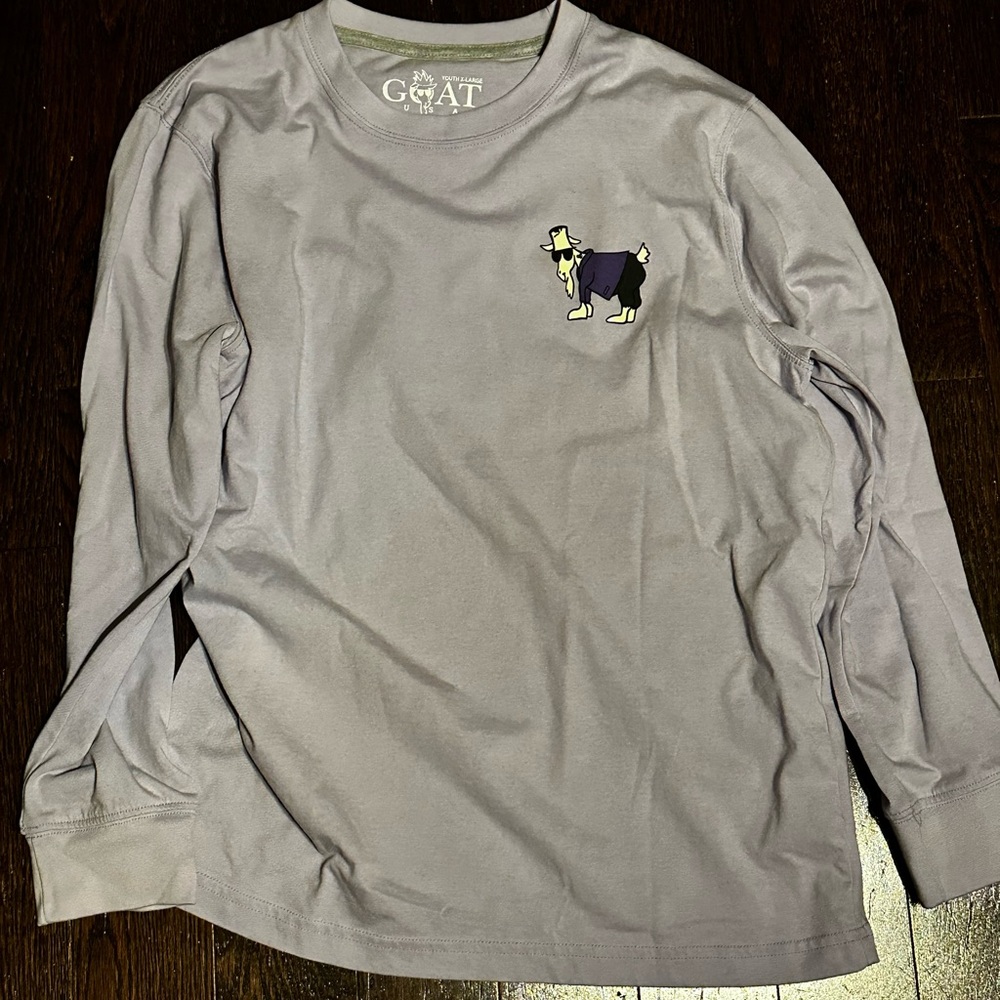 GOAT Kids' Long Sleeve Tee in Light Gray with Goat Patch